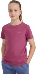 KOSZULKA BAWEŁNIANA T-SHIRT DZIEWCZĘCY 4F F2397. T-shirty i topy dla dziewczynek 4f, bez wzorów, z bawełny, bez ramiączek. Za 23.99 zł.