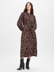 Nümph Sukienka damska z bluzką - Nuhana Kobiety wiskoza czarny|brązowy wzorzysty, 40. Brązowe bluzki damskie Nümph, bez wzorów, z wiskozy, bez kołnierzyka, bez ramiączek. Za 499.95 zł.