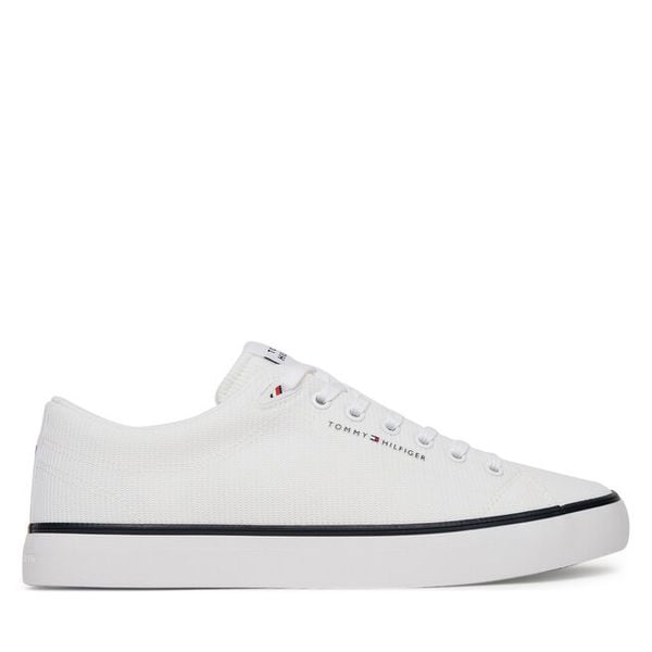 Tenisówki Tommy Hilfiger. Białe trampki męskie Tommy Hilfiger, bez wzorów, z meshu, bez zapięcia. Za 199.99 zł.