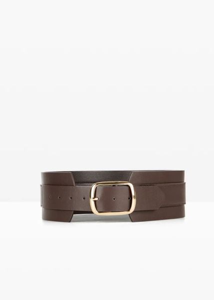 Pas do noszenia w talii. Brązowe paski damskie bonprix, bez wzorów, eleganckie. Za 79.99 zł.