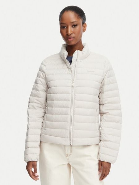 Calvin Klein Kurtka puchowa LV044G502G Biały Regular Fit. Białe kurtki damskie Calvin Klein, l, bez wzorów, z puchu, bez kaptura. Za 699.99 zł.