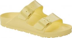 Klapki damskie BIRKENSTOCK ARIZONA EVA. Brązowe klapki damskie Birkenstock, bez wzorów, biznesowe, bez obcasa. Za 189.99 zł.