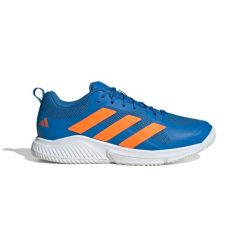 Buty halowe adidas Court Team 2.0. Niebieskie obuwie sportowe damskie Adidas, bez wzorów, z materiału, trekkingowe. Za 393.30 zł.