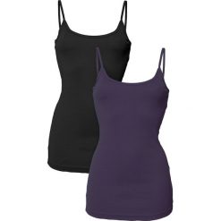 Top (2 szt. w opak.) bonprix śliwkowy + czarny. Topy damskie marki bonprix. Za 27.98 zł.