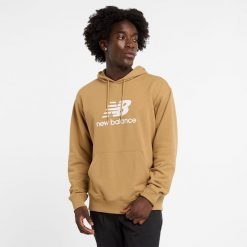 Bluza męska New Balance MT41501GIN – żółta. Żółte bluzy męskie New Balance, m, z aplikacjami, z bawełny, bez kaptura. Za 149.99 zł.