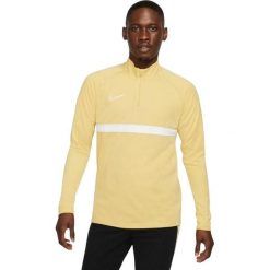 Męska Koszulka Academy 21 DriFIT Quarter Zip Drill Top. Żółte bluzy męskie Nike, m, bez wzorów, bez kaptura. Za 217.99 zł.