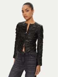PINKO Kurtka skórzana Giasone 102993 A1KC Czarny Regular Fit. Czarne kurtki damskie Pinko, l, bez wzorów, ze skóry, bez kaptura. Za 1,219.00 zł.