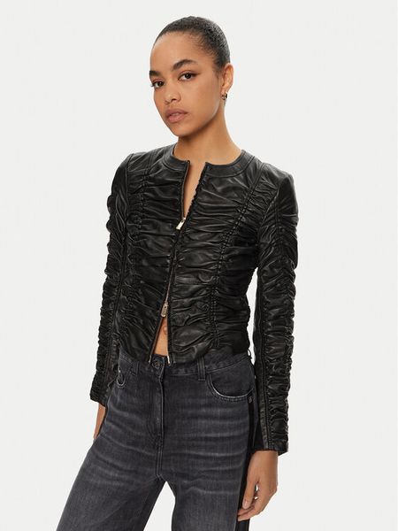 PINKO Kurtka skórzana Giasone 102993 A1KC Czarny Regular Fit. Czarne kurtki damskie Pinko, l, bez wzorów, ze skóry, bez kaptura. Za 1,219.00 zł.