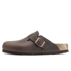 Klapki Birkenstock Boston Leoi Dorosłych. Brązowe klapki męskie Birkenstock, z materiału. Za 549.00 zł.