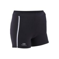 Spodenki do biegania Kiprun damskie. Czarne szorty damskie KALENJI, s, bez wzorów, z elastanu, do biegania. W wyprzedaży za 49.99 zł.