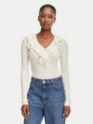 Marella Bluzka Operoso 2623366044 Kremowy Slim Fit. Białe koszule damskie Marella, s, bez wzorów, z lyocellu, bez kołnierzyka, bez ramiączek. Za 799.99 zł.
