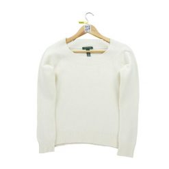 Second life - Damski biały sweter z wełny i kaszmiru - Stan dobry. Białe swetry damskie Ralph Lauren, bez wzorów, z kaszmiru, bez kołnierzyka, bez ramiączek, bez kaptura. Za 149.06 zł.