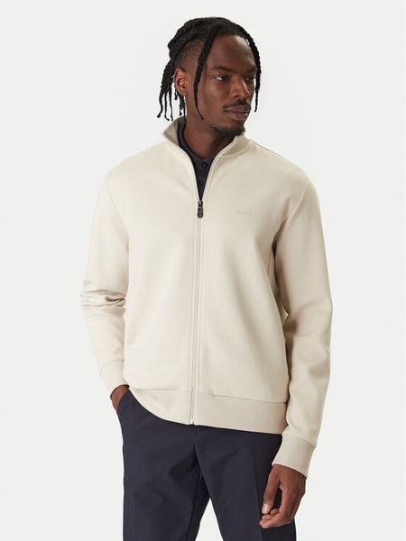 BOSS Bluza Skaz 50555496 Beżowy Regular Fit. Brązowe bluzy męskie Boss, m, bez wzorów, z bawełny, bez kaptura. Za 699.99 zł.