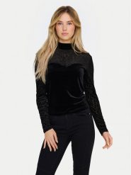 ONLY Bluzka Eliana 15339981 Czarny Slim Fit. Czarne bluzki damskie Only, m, bez wzorów, z syntetyku, bez kołnierzyka, bez ramiączek. Za 69.99 zł.
