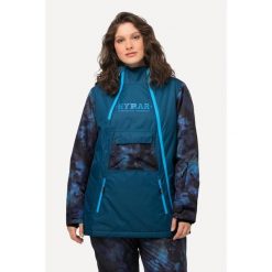 Damskie Kurtka sportowa wodoodporna otwór na kciuk osłona przeciwśnieżna. Niebieskie kurtki snowboardowe damskie Ulla Popken, plus size, bez wzorów, z materiału, bez kaptura, narciarskie. Za 849.99 zł.