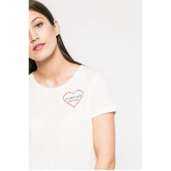 Only - Top. Szare topy damskie Only, z dzianiny, z okrągłym kołnierzem, z krótkim rękawem. W wyprzedaży za 24.90 zł.