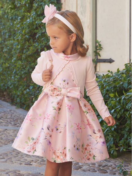 Abel & Lula Sukienka elegancka 5033 Różowy Regular Fit. Czerwone sukienki dla dziewczynek Abel & Lula, bez wzorów, eleganckie, bez ramiączek. Za 419.99 zł.
