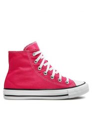 Converse Trampki Chuck Taylor All Star Hi A08136C Różowy. Czerwone trampki i tenisówki damskie Converse, bez wzorów, z materiału, retro, bez zapięcia. Za 229.99 zł.
