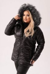 Ocieplona czarna kurtka Mela z futerkiem PLUS SIZE XXL OVERSIZE JESIEŃ ZIMA. Czarne kurtki damskie Moda Size Plus Iwanek, na jesień, plus size, bez wzorów, z futra, bez kaptura. W wyprzedaży za 359.90 zł.