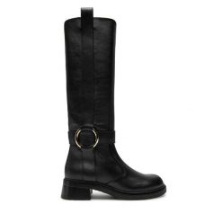 Kozaki See By Chloé. Czarne kozaki damskie See By Chloé, bez obcasa, na płaskiej podeszwie. Za 3,509.00 zł.