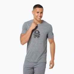 Koszulka męska super.natural Gogeanie Tee. Szare koszulki sportowe męskie super.natural, m, bez wzorów, bez kołnierzyka, bez ramiączek, narciarskie. Za 269.99 zł.