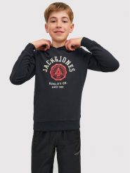 Jack & Jones Junior Bluza Logo 12212287 Czarny Regular Fit. Czarne bluzy dla chłopców Jack & Jones Junior, bez wzorów, z syntetyku, bez ramiączek, bez kaptura. Za 99.99 zł.