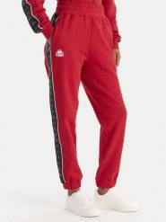 Kappa Spodnie dresowe Banda Adina 311M8HW Czerwony Regular Fit. Czerwone spodnie dresowe damskie Kappa, l, bez wzorów, z dresówki. Za 199.99 zł.