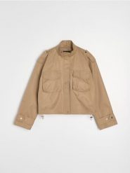 Kurtka bomber ze stójką - beżowy. Brązowe kurtki damskie Sinsay, l, bez wzorów, bez kaptura. Za 79.99 zł.