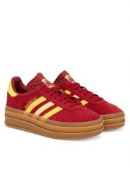 Adidas Sneakersy Gazelle Bold JR5953 Bordowy. Czerwone buty sportowe dziewczęce Adidas, bez wzorów, ze skóry, bez zapięcia. Za 309.99 zł.