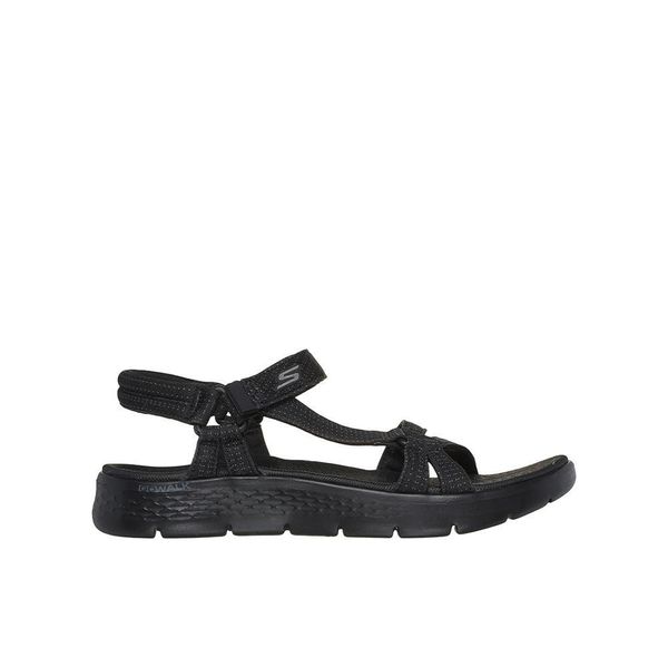 Sandały SKECHERS GO WALK FLEX SANDAL Czarny. Czarne sandały damskie Skechers, bez wzorów, z tkaniny, bez obcasa, bez zapięcia. Za 229.99 zł.