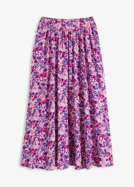 Spódnica maxi z czystej wiskozy. Fioletowe spódnice damskie bonprix, bez wzorów, z wiskozy, maxi. Za 122.99 zł.