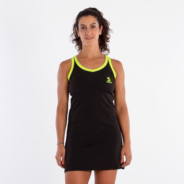 Sukienka damska Softee Atenea. Czarne sukienki damskie Softee, xs, bez wzorów, eleganckie, bez kołnierzyka, bez ramiączek, sportowe. Za 216.99 zł.