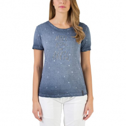 Koszulka "Paris" w kolorze niebieskim. Niebieskie t-shirty damskie Timezone, z bawełny, z okrągłym kołnierzem. W wyprzedaży za 58.95 zł.