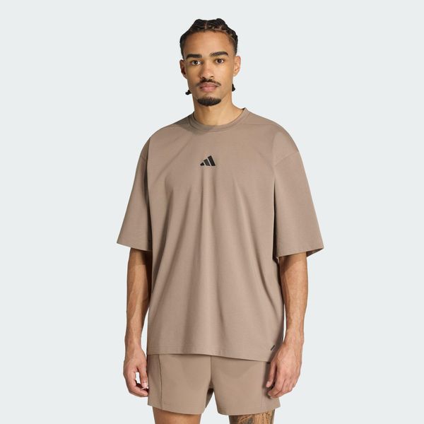 Koszulka PrimeLift Workout Oversize. Zielone koszulki sportowe męskie Adidas, l, bez wzorów, z bawełny, bez kołnierzyka, bez ramiączek, na fitness i siłownię. Za 199.00 zł.