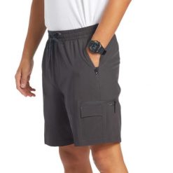 Spodenki kąpielowe męskie kąpielowe Quiksilver Taxer Cargo. Szare kąpielówki męskie Quiksilver, m, bez wzorów, z materiału, do pływania. Za 299.00 zł.