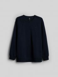 4F Bluza dresowa regular bez kaptura męska - granatowa M. Niebieskie bluzy męskie 4f, m, bez wzorów, z bawełny, bez kaptura. Za 159.99 zł.