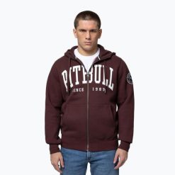 Bluza męska Pitbull Norton Hooded Zip. Czerwone bluzy sportowe męskie PITBULL, m, bez wzorów, z bawełny, bez kaptura, na fitness i siłownię. Za 239.99 zł.