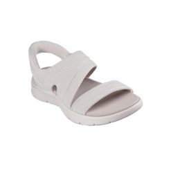 Sandały damskie Skechers Go Walk Flex Sandal. Brązowe klapki damskie Skechers, bez wzorów, bez obcasa, bez zapięcia. Za 390.00 zł.
