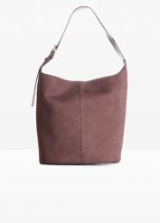 Torebka worek z ozdobnymi sprzączkami. Brązowe torebki do ręki damskie bonprix, bez wzorów, eleganckie, bez dodatków. Za 117.99 zł.