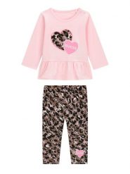 Guess Komplet bluzka i legginsy A6YG02 K3896 Różowy jasny Regular Fit. Czerwone legginsy dla dziewczynek Guess, z aplikacjami, z bawełny. Za 156.99 zł.