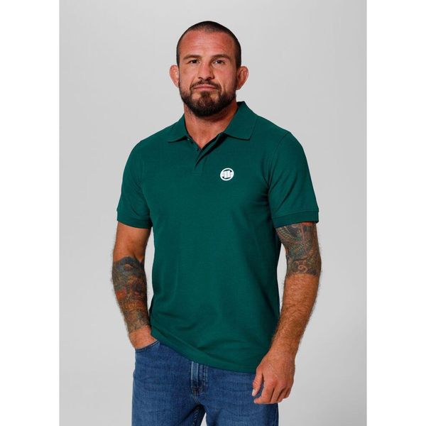 Koszulka męska Pitbull Polo Pique Rockey. Zielone koszulki polo męskie PITBULL, l, bez wzorów, casualowe, bez ramiączek. Za 109.99 zł.