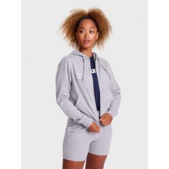 Damska bluza dresowa z kapturem Hummel Go 2.0. Szare bluzy sportowe damskie Hummel, bez wzorów, z dresówki, z kapturem, na fitness i siłownię. Za 244.00 zł.