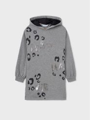 Mayoral Sukienka codzienna 7.962 Szary Regular Fit. Szare sukienki dla dziewczynek Mayoral, bez wzorów, z bawełny, bez ramiączek. Za 119.99 zł.