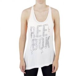 Koszulka treningowa damska Reebok BQ5822. Białe koszulki sportowe damskie Reebok, l, bez wzorów, z materiału, bez kołnierzyka, bez ramiączek, na fitness i siłownię. Za 156.00 zł.