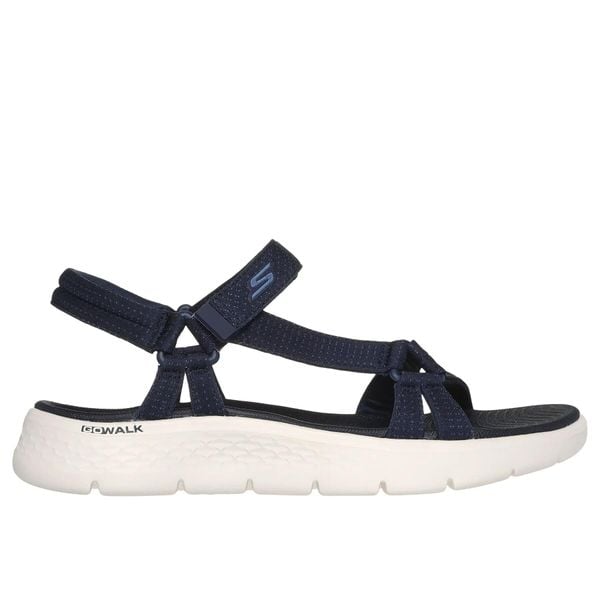Sandały damskie Skechers Go Walk Flex-Sublime. Białe obuwie sportowe damskie Skechers, bez wzorów, z materiału, bez obcasa, bez zapięcia. Za 229.99 zł.