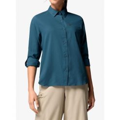 Koszula podróżnicza damska Columbia Silver Ridge Utility II LS Shirt. Niebieskie koszule damskie Columbia, bez wzorów, sportowe, bez kołnierzyka, bez ramiączek. Za 330.69 zł.