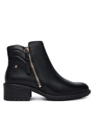 Pikolinos Botki Medina W0D-8581 Czarny. Czarne botki damskie Pikolinos, ze skóry, bez obcasa, na słupku, bez zapięcia. Za 759.99 zł.