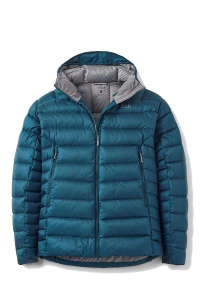 Kurtka puchowa męska Electron Pro Hoody. Zielone kurtki męskie RAB, na zimę, m, bez wzorów, z materiału, z kapturem. Za 1,137.79 zł.