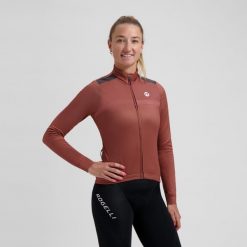 Koszulka damska z długim rękawem Mono DWR. Brązowe koszule damskie Rogelli, xl, bez wzorów, bez kołnierzyka. Za 357.05 zł.