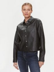 Calvin Klein Jeans Koszula J20J223240 Czarny Relaxed Fit. Czarne bluzki damskie Calvin Klein Jeans, xs, bez wzorów, z jeansu, bez kołnierzyka, bez ramiączek. Za 839.99 zł.